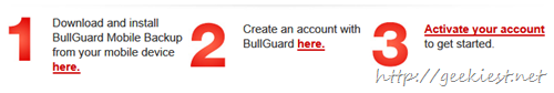 1-year subscription of BullGuard Mobile Backup 12