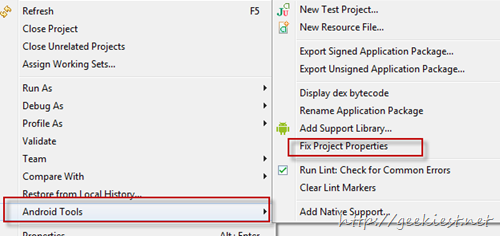 Solution - Invalid Project Description error when importing Android Projects to Eclipse