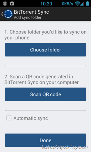 Add a new folder and Sync