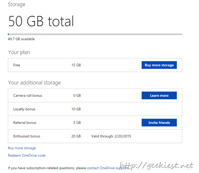 Additional 100GB space for all