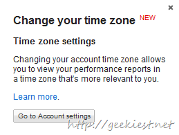 Adsense Allows to change time zone to yours