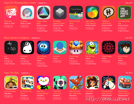 Apps and games for just INR 10