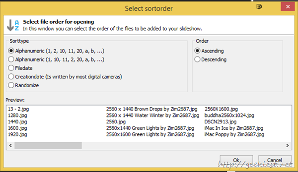 Ashampoo Slideshow Studio HD 3 - Select Order