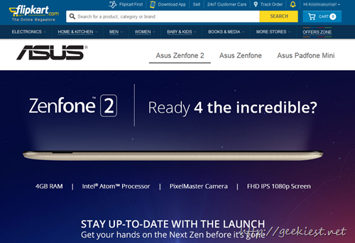 Asus Zenfone 2 on Flipkart