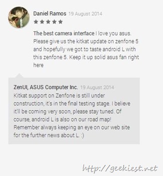 Asus Zenfone Kitkat and Android L