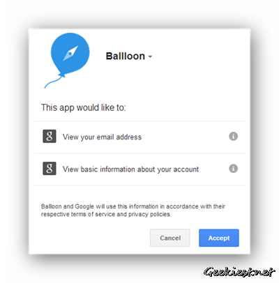 Ballloon for Chrome - Sign in to Google