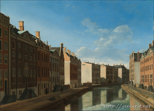 Bend in the Herengracht, seen from the Vijzelstraat (Gerrit Adriaensz. Berckheyde) - Rijksmuseum - Art Project, powered by Google