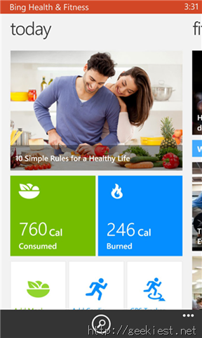 Bing Health and Fitness