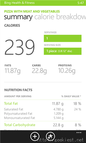 Bing Health and Fitness Diet