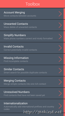 Contacts Optimizer - toolbox