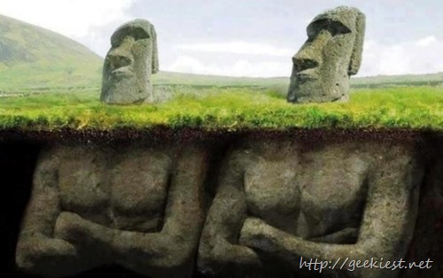Do you know Easter Island statues have bodies