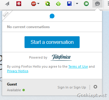 Firefox Hello - Start a Conversation