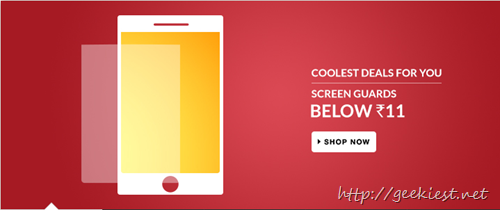 Flipkart Offers Screen guards for INR 11 including shipping