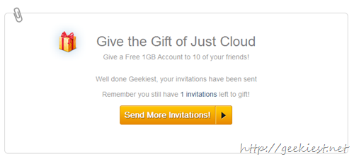 Free 1GB JustCloud account just 1 left