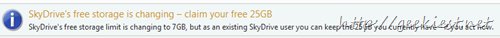 Free 25 GB Skydrive account act now