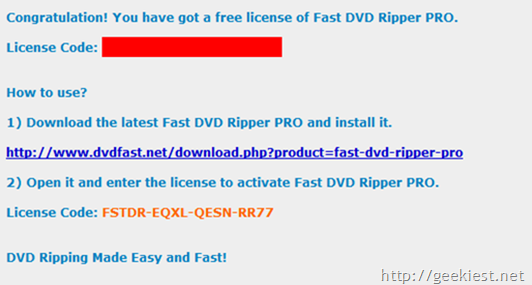 Free Fast DVD Ripper PRO full version license worth $39.95 - Giveaway Free Fast DVD Ripper PRO full version license worth $39.95 - Giveaway