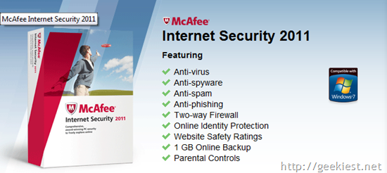 Free McAfee Internet Security 6 Months License
