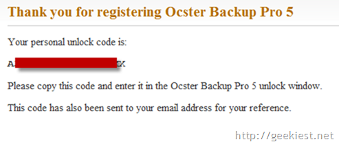 Free Ocster Backup Pro 5 full version license worth $39.90