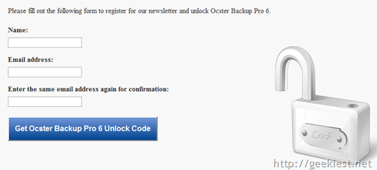 Free Ocster Backup Pro 6 full versio0n license worth $ 39.90