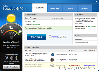Free Uniblue SpeedUpMyPC 2011