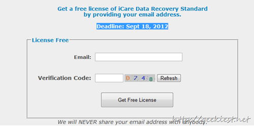 Free iCare Data Recovery Standard Edition