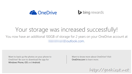 Free 10GBB space for OneDrive