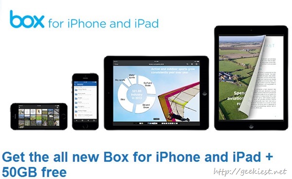 Free 50GB Box account for iPad and iPhone users