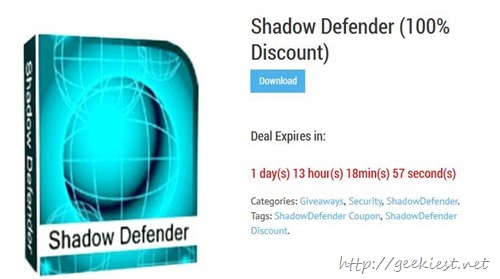 Free Shadow defender giveaway