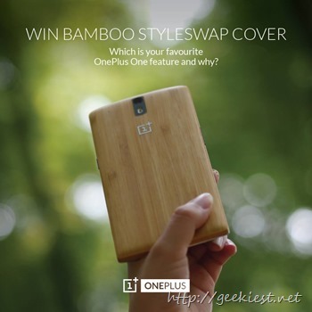 Giveaway - Bamboo style swap cover for OnePlus One