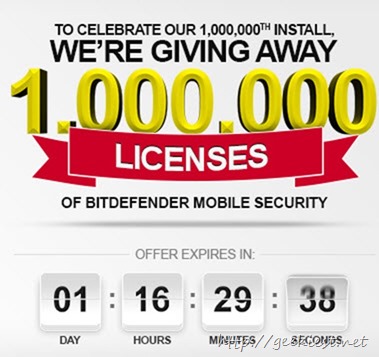 Giveaway 1 Million FREE Bitdefender Mobile Security licenses