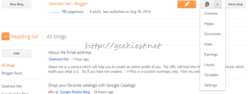 Go to settings of the blog which you need as PDF