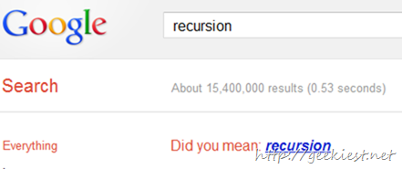 Google recursion easter egg