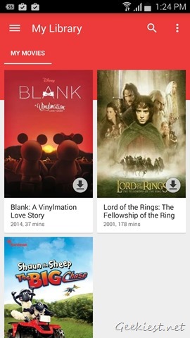 Google Play Movies Library