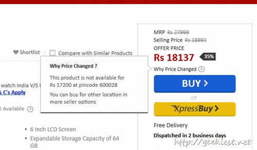 Happy hours on snapdeal - price increase reason