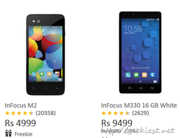 InFocus M2 and InFocus M330 available on SnapDeal without registration