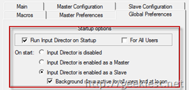 Input director global slave settings