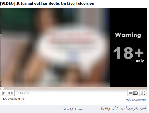 New Facebook Spam - LOL - Her Boobs comes out from Dress On Live TV