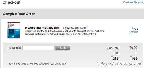 Giveaway McAfee Internet Security 2013  1 year subscription