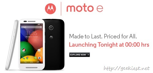 Moto E–launching today in India for INR 6999