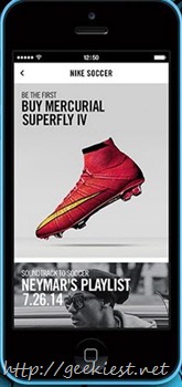 NIKE Soccer application will be available on July 10