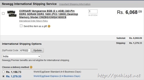 Newegg india shipping charge