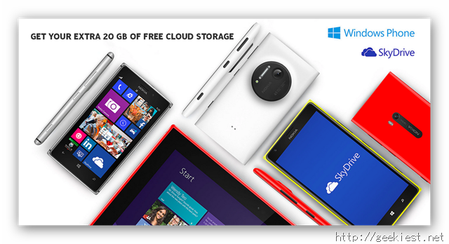 Nokia India 20GB free storage space on Skydrive
