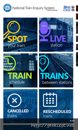 Official National Train Enquiry System Application for Windows Phone