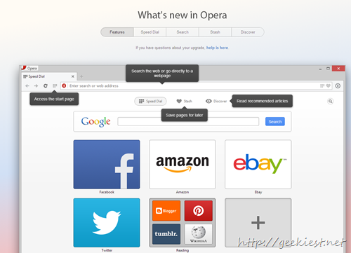 Opera 15 new features - 5