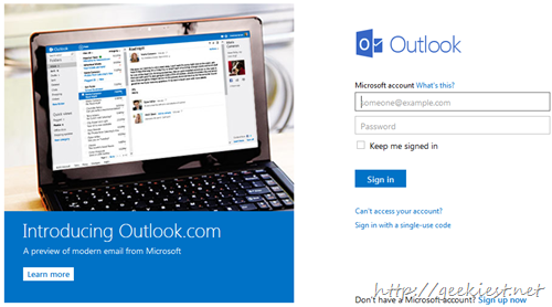 Outlook new email service