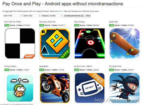 Pay Once and Play - Android apps without microtransactions