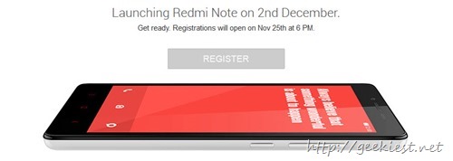Redmi Note - Registrations will open today