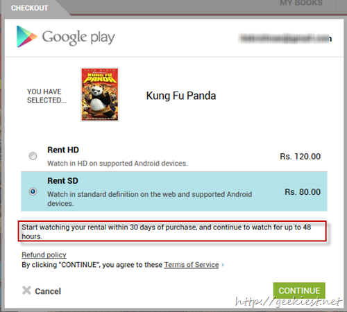 Rent Movies from Google