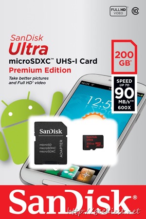 SanDisk Ultra 200GB Micro SD card- Highest capacity SD card