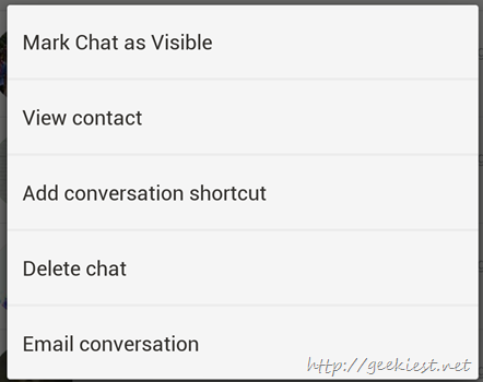 Select chat visible